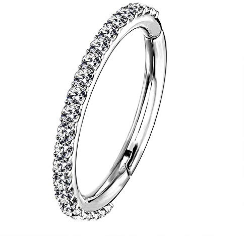 OUFER 16G Rostfreier Stahl Knorpel Ohrringe Fünf Petal Clear CZ Blume Tragus Helix Earrings Knorpel Ohrstecker