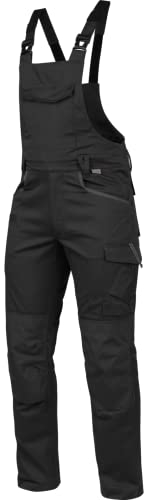 WÜRTH MODYF Arbeitslatzhose Stretch X - professionelle Arbeitshose für Herren - Latzhose mit Reißverschluss - in der Größe 52 in Schwarz