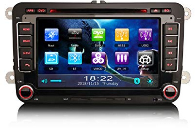 ERISIN Autoradio 7 pollici per VW Golf 5/6 Touran Sharan Passat Tiguan EOS Sedile Skoda Lettore CD Unità principale con navigatore satellitare Bluetooth USB Supporto SD SD Navigazione GPS Internet 3G