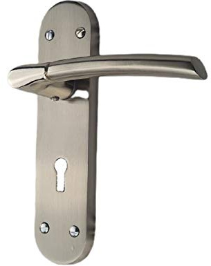 Golden Grace Indiana Lock Door Handles, Satin Stainless Steel 182mm x 45mm | Supplied in pairs with a 7.9mm spindle and fixings to easily replace old handles and cover up existing screw holes.