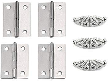 YOFASEN Stainless Steel DoorHinge - Cabinet & Folding Hinges with M3.5 x 16 mm Screws, Silver 1 Inch (25 x 24 x 08 mm) - 4 Pieces