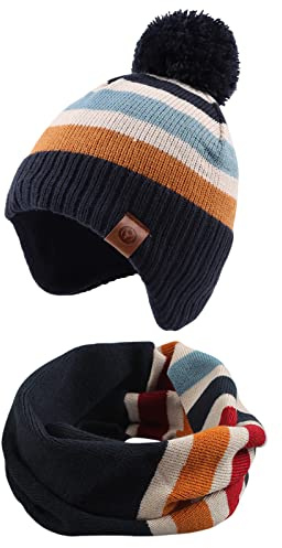 XIAOHAWANG Cappello Dinosauro Sciarpa Cappello Invernale per Bambino Ragazzo Ragazza Cappello Autunnale Riscaldante da 0 a 7 Anni (Cappello+Sciarpa, 9-24 Mesi)
