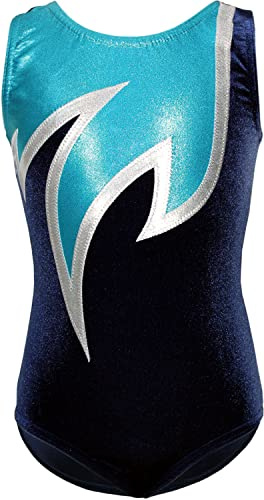 Mädchen Gymnastikanzug JAVA SPEZIAL – KURZARM Turnanzug aus Samt & Glitzerlycra mit Rundhalsausschnitt – Made in Germany