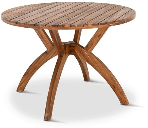 Raburg Garten-Esstisch Holz 110 cm Durchmesser, wetterfest, runder Tisch, Akazie, 4 Personen: Massives Akazienholz, geölt, perfekt für: Garten, Terrasse, Outdoorbereich & Wintergarten, Kira, in Natur