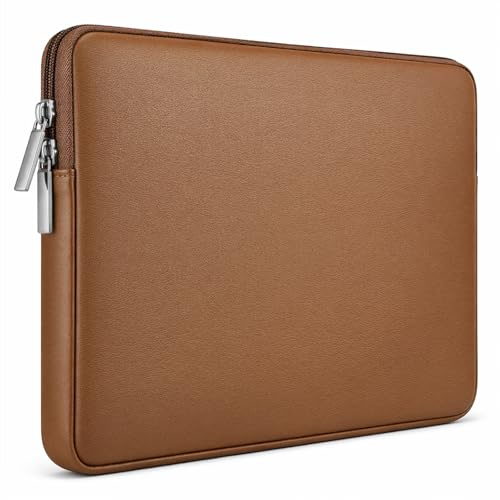 RAINYEAR 15,6 Pouces Housse pour Ordinateur Portable Pochette Souple PU Cuir Sacoches Protection Laptop Sleeve Résistant Aux Chocs Sac Compatible avec 15,6 Notebook Ultrabook Chromebook(Brun)