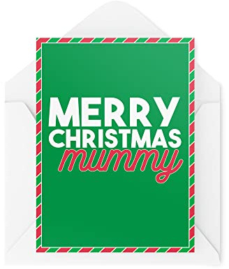Weihnachtskarten | Merry Xmas Mummy | Für Ihn Festliche Mama Mutter Baby Urlaub Grüße Santa For The Family Loved One Wife Mums | CBH778