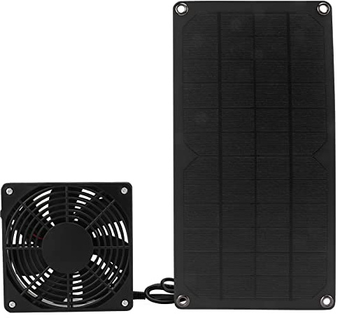BigKing Solarventilator, 10W 2000 (R/Min) DIY Tragbarer Leichter Stromsparender Solarbetriebener Abluftventilator 12 x 12 cm für Home Camping Gewächshaus Hühnerstall