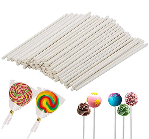 Tumtanm Lollipop Sticks, 100 Pcs, 6-Inch Cake Pop Sticks, Decoration Supplies for Party, Wedding
