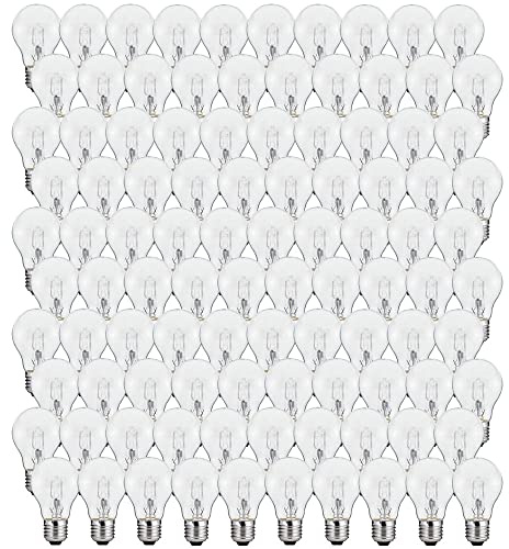 NCC-Licht 100 x Eco Halogen Leuchtmittel Birnenform A55 28W = 34W E27 klar dimmbar warmweiß