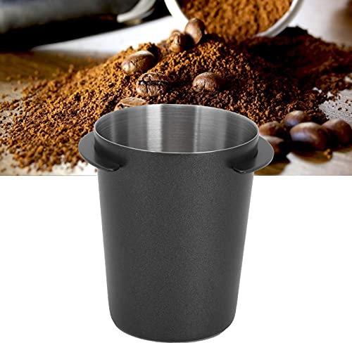 58mm Espresso Dosing Funnel, Espresso Coffee Dosing Cup,Stainless Steel Coffee Dosing Cup Dose,Coffee Distributor, Powder Feeder Part for Coffee Tamper Espresso Coffee Machine Tools(Black)