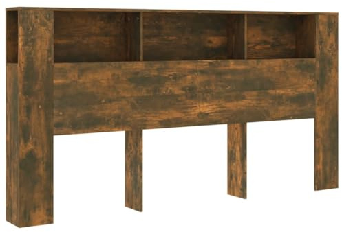 vidaXL Armario cabecero Roble Ahumado 200x18,5x104,5 cm