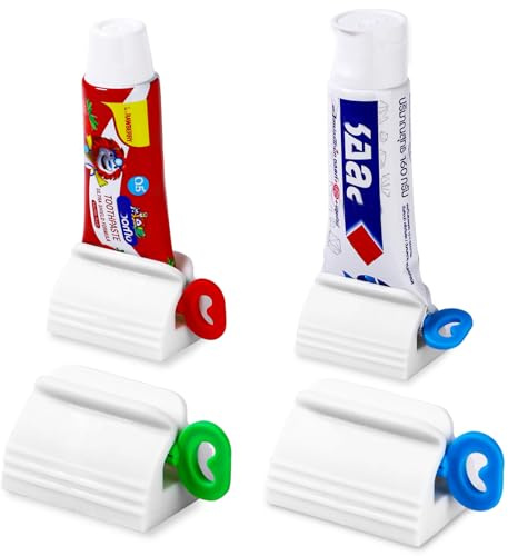 IDM-UTSL Toothpaste Squeezer, Set of 4 Tube Roller Squeezer, Dispenser, Simple and Practical