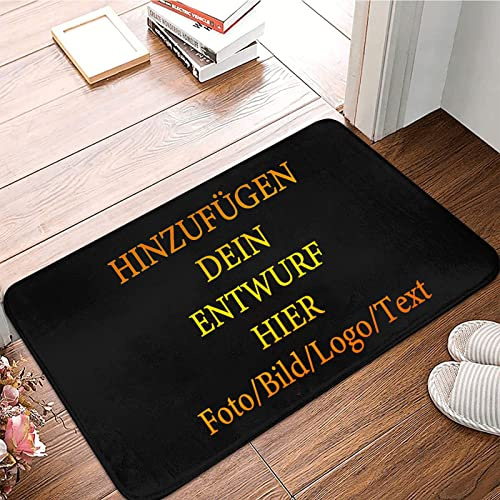 GLIKW Personalisierte Fußmatte Bedrucken Mit Eigenem Foto, Fußabtreter Selbst Gestalten rutschfest Waschbar Nach Maß Fußabtreter Für Zuhause Badezimmer Weihnachten Geschenk Dekorativ (40x60cm)