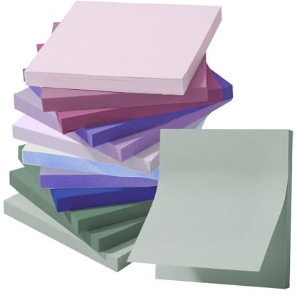 Mr. Pen- Colorful Sticky Notes, 3”x3”, 12 Pads, Mute Colors Sticky Notes Bulk, Self-Stick Note Pads, Back to School Supplies
