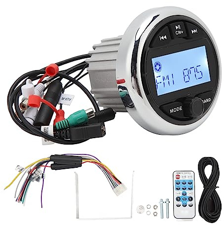 Aqxreight Estéreo Marino Bluetooth con Reproductor de MP3, Reproductor de MP3 Bluetooth Hermético Estéreo Digital FM AM Audio Radio Reemplazo para Marine Boat Yacht Motorcycle RV