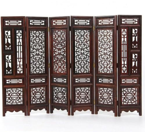 YTDJJWLS Paravent pliant sculpté en palissandre chinois laqué miniature pour décoration de meubles