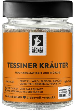 Bremer Gewürzhandel Tessiner Kräuter Gewürzmischung, gemahlen, ideal für Pilzgerichte, leckere Würze für cremige Saucen, 60g im Glas
