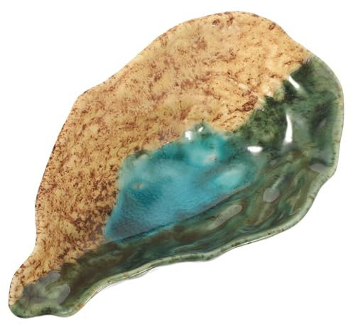 Cabilock 1pièce Assiette Céramique Style Coquille Huître Plat De Service Décoratif Pour Fruits Et Gâteaux Vaisselle Originale Pour Repas Et Apéritifs Couleur Bleu Profond