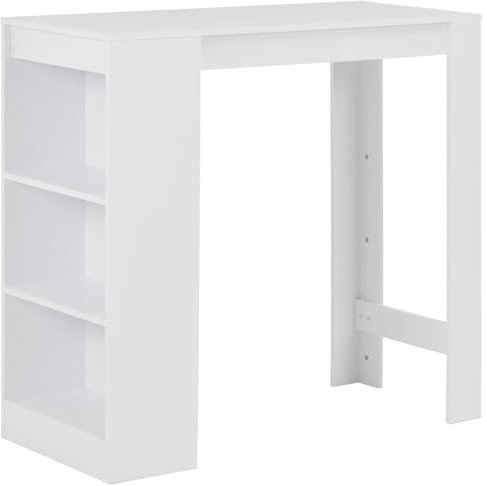 ARKEM Bartisch mit Regal Weiß 110x50x103 cm KüChe MöBel KüChentheke Bar MöBel Bartisch - 280211