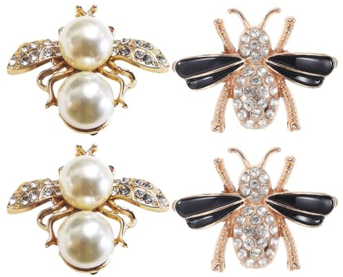 Clip per scarpe a forma di ape, clip per scarpe, 4 pezzi, fibbie per scarpe, accessori per feste di nozze, ciondoli decorativi per scarpe per cinture in pelle, vestiti, da sposa,