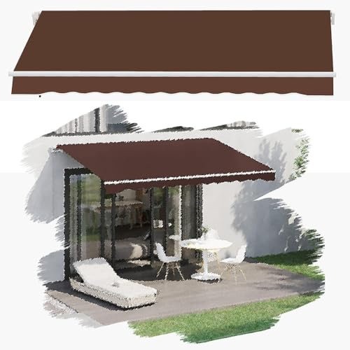 HCZION Markisenstoff Sonnenschutz Einziehbares Ersatz- Markisentuch, 2m 4m 5m 6m 7m Wasserdicht Markisenbespannung, Ersatzstoffe Für Balkon Fenster(Size:5x3/16x10ft)