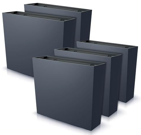 IMJ-Global - 5 Jardiniere Exterieur Grande Taille 58x18x49,8cm, Pot de Fleur 44 litres (Insert de 12 litres) Bac a Fleurs Exterieur Intérieur en Plastique Résistant aux Intempéries (Noir)