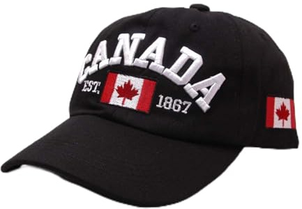 2024 New - Kanada Baseball Cap Canada Day Embroidered Maple Leaf Flag Adjustable Hat Baseball Cap Deep, Schwarz , Einheitsgröße