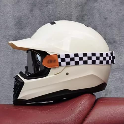 OZXDKJ Vintage DOT/ECE-Zulassung Motorradhelm, Motorrad Integralhelme, Mit Schutzbrille Motorrad Klapphelme, Herren Damen Lokomotive Helme, Motorrad Motocross Helme Für ATV Utv,M=(57-58cm),BB