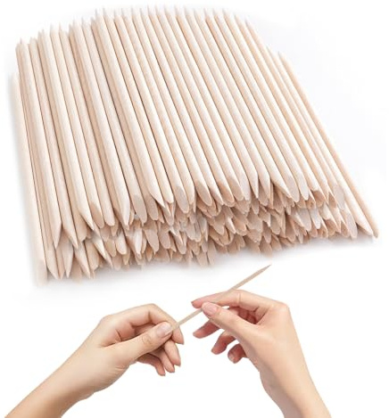 800 bastoncini in legno arancione per unghie, 11,4 cm, in legno d'arancio, spingi cuticole in legno, strumenti per manicure e pedicure, double face, sicuri sulla pelle (800 pezzi)