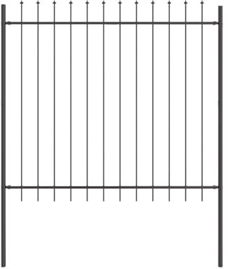 Panneaux de clôture en acier gris lourds vidaXL pour espaces extérieurs | 2 panneaux en acier enduit moderne avec une construction robuste pour jardins, cours et balcons, assemblage facile inclus, bar