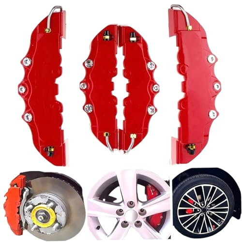 Coperchi di freni, 2 coppie COPERCHI PAVERE FRENO, pinza anteriore e posteriore in stile rosso, protezione discreta per auto di precisione ad alta precisione resistente al calore per mozzo della ruot