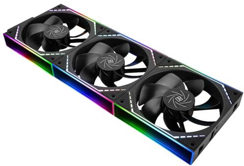 Thermalright TL-M12QR X3 CPU-Lüfter 120-mm-Gehäusekühler, PWM-Anschluss Leise Computerkühlung mit S-FDB-Lager,PC-Lüfter mit ARGB-Spiegellichteffekt,geräuscharm, schwarz (TL-M12QR X3)