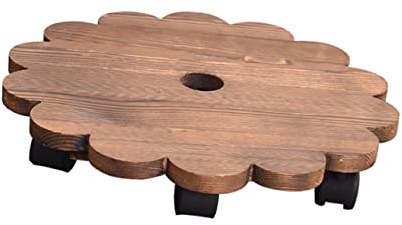 iplusmile Plateau Roulant pour Plantes Bois Massif avec Fond Amovible Drainage pour Pots De Fleurs Intérieurs