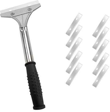 2 x robuste Wandschaber-Werkzeug mit 10 Ersatzzubehör, rutschfester, weicher Griff, Entfernung von Tapeten und hartnäckigen Materialien für die Renovierung zu Hause (1)