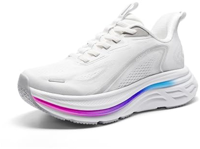ALLSWIFIT Women's Slip On Walking Shoes Hands-Free Cushion Running Tennis Shoes Non-Slip Comfortable Workout Gym Sports Athletic Fashion Sneakers ActiveBreeze2.0,Size 9.5,White,SARS26001W