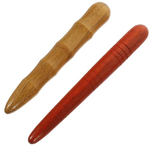 2 Stück Fußmassage Holzstäbe Manuelles Massagegerät für Frauen | Retro, Traditionell Geformt, Komfortabel der Haut, zum Einsatz an Fuß und Körper