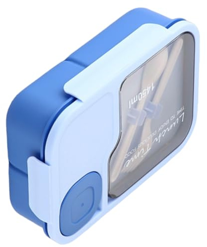 PEPWE Contenedor de comedor con utensilios, contenedor de almuerzo de moda con separadores y cubiertos para estudiantes, trabajadores y picnics