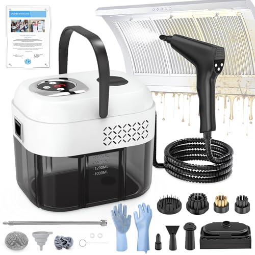 Neu Doppelsteuerung Dampfreiniger Handgerät 1,8L, US-HSD-Technologie – 99,99% Sterilisationsrate, Graphen-Heiztechnologie – Heizt Sich in 8S, Steam Cleaner ist 4m, Somit für Alle Anwendungsbereiche