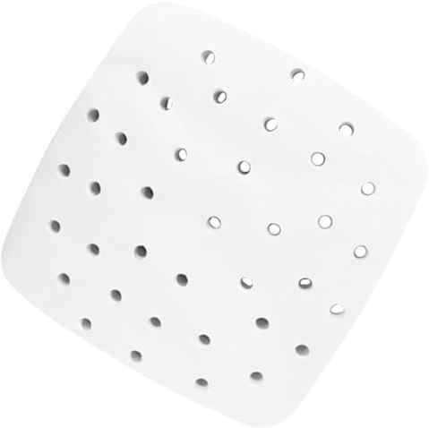 UKCOCO Carta Perforata per Friggitrice ad Aria, 100 Fogli Quadrati Antiaderenti in Carta per Teglia, per Cuocere Biscotti e Pesce