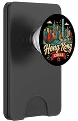 Hand Drawn Hong Kong China Travel Souvenir Landmark Gift PopSockets PopWallet for MagSafe