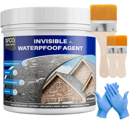 Transparente Wasserdichte Beschichtung, 1KG Dichtungsmasse Wasserdicht, Flüssige Unsichtbare Dichtmasse Wasserdicht, Leck Wasserdichter, für Dach, Wand, Badezimmer, Innen und Außen