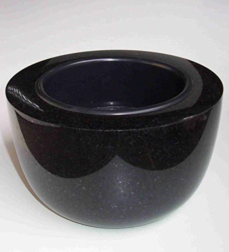 designgrab Coupe funéraire moderne - Diamètre : 25 cm - En granit suédois - Noir.