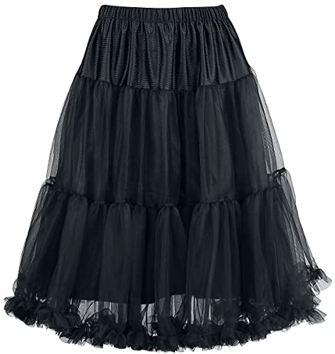Hell Bunny Penelope Petticoat Donna Gonna al Ginocchio Nero XS-S 100% Poliestere