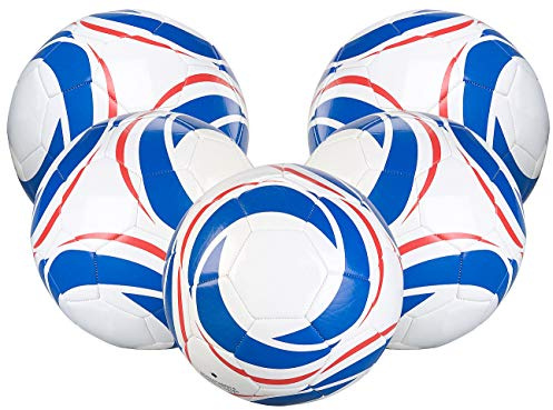 Speeron Soccerball: 5er-Set Trainings-Fußbälle aus Kunstleder, 20 cm Ø, Größe 4, 390 g (Ball, Fitness)