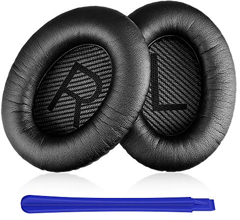 TesRank Ohrpolster für Bose QuietComfort 35 ii & QuietComfort 35 Ersatz, Professionelle Earpads für Bose QC35 ii QC35 QC25 QC15 QC2 AE2 AE2i AE2w SoundTrue & SoundLink Kopfhörer - Schwarz