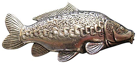 Ansteckpin Karpfen | für den Hut oder das Revers | Perfekt zum Angler-Outfit | Anstecker Pin Button | Altsilber