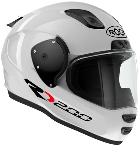 Casque Moto Intégral ROOF RO200 en Fibre De Verre - Couleur Blanc - Confort, Robustesse Et Légèreté Absolue - Offre Directe Usine - Garantie 4 Ans