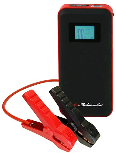 Schumacher Electric 1000 Peak Amp 12V Portable Lithium Car Battery Jump Starter & Power Pack - Lithium Ion Jump Box - with USB Charging & LED Emergency Light - SL1639
