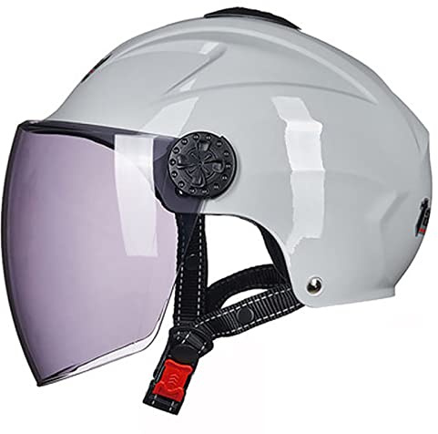 JATIBOSH Attache Fermement Vintage Casque Portable Et Sûre Cyclomoteur Casque, RéTro Demi Casque Boucle De Sécurité À Prise Rapide Casque Moto, pour Adapté Aux Motos ÉLectriques ECE Certifiés