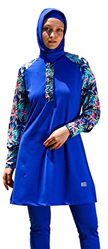 eo elif okur Islamic Long Sleeve Swimsuits for Women Modest Muslim Burkini L Size 5 PCS | Full Cover Rash Guard | Arabic Swimwear